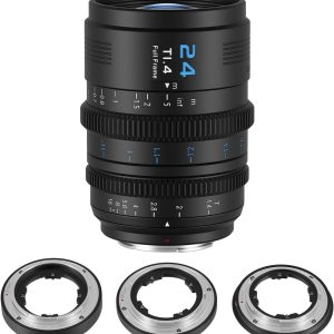 SIRUI VP-1 Vision Prime 1 T1.4 Full Frame Cine Lens, 24mm Manual Focus Cinema Lens with Pre-Installed E Mount, Interchangeable RF/Z/L Mounts (Black)